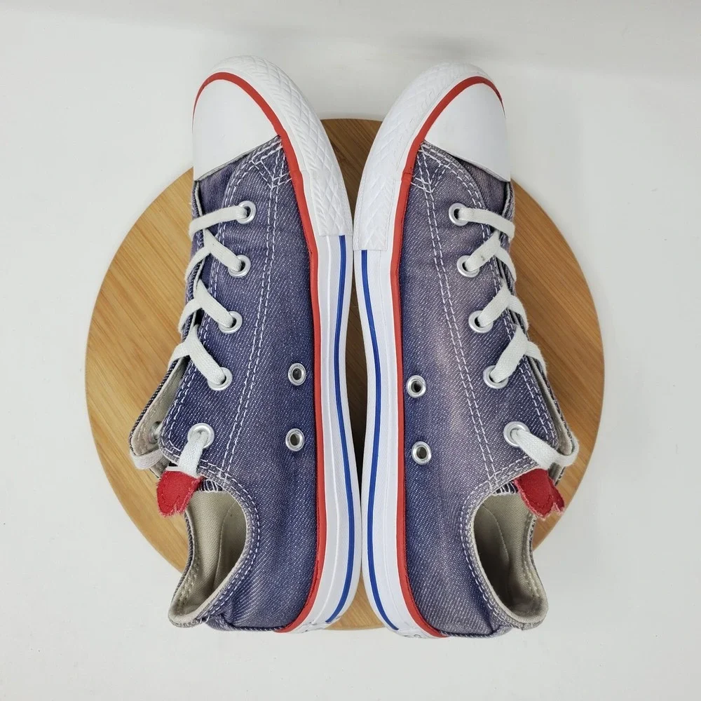 Converse All Star Kids 3 Shoes Denim Love Blue‎ Hearts Sneakers Youth Girls Boys